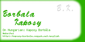 borbala kaposy business card
