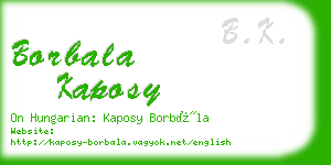borbala kaposy business card